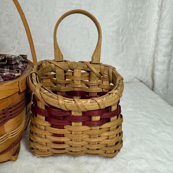 Handwoven Wicker Basket Trio With Handles - Rustic Decor & Storage Solutions - Picture 4 of 10